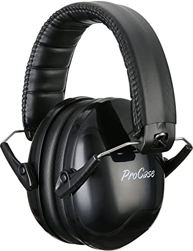 ProCase Gehörschutz Kinder Lärmschutz Kopfhörer Ohrenschützer Hörschutz NRR 21dB Kapselgehörschutz 3-12 Kinder Schallschutz Kopfhörer Faltbar mit verstellbar Kopfbügel Noise Cancelling -Schwarz