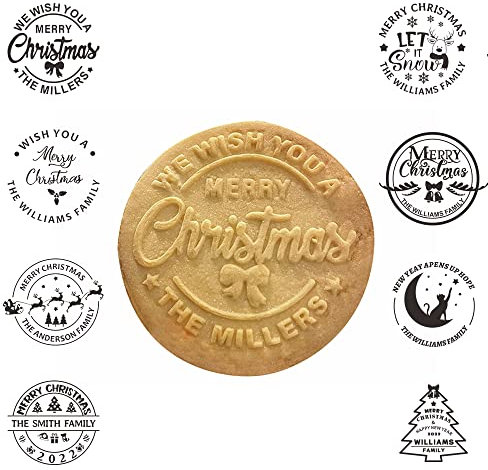 Sello personalizado para galletas familiares - Crea galletas navideñas únicas