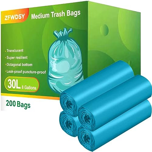 ZFWDSY Sacs poubelle moyens sacs poubelles 200 comptes 30 litres doublure de sacs poubelle pour traiteur bureau cuisine jardin sacs de recyclage des déchets en plastique