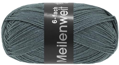 LANA GROSSA Meilenweit 6-fach 150 | 6-fädiger Sockenklassiker, waschmaschinenfest | Handstrickgarn 80% Schurwolle & 20% Polyamid | 150g Wolle zum Stricken & Häkeln | 390m Garn FB9249