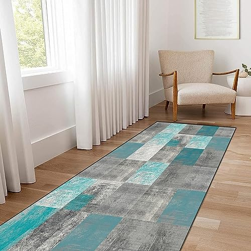 LIJIAO Teppich Läufer Fußmatte 50 x 200 cm rutschfest Pflegeleicht In & Outdoor Camping Design Teppich Läufer mit Rutschfester Unterseite für Flur & Wohnraum, H