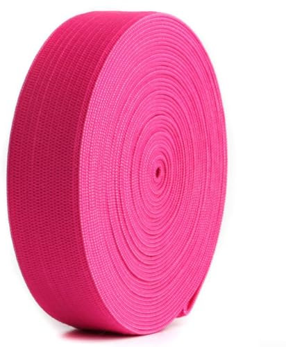 Elastische Bänder, 2 cm breit, 5 m lang, stark und dehnbar, unverzichtbares Nähzubehör (rosarot)