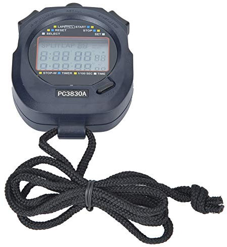 PC3830A Sport-Stoppuhr, Lauf-Stoppuhr, Digitale Stoppuhr, Countdown-Stoppuhr, Timer für Sporttrainer, Fitness (0.01)