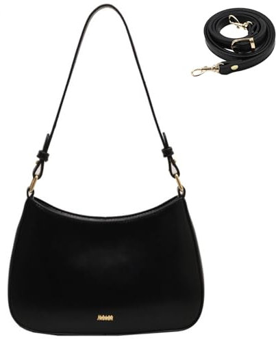 FEICHANGHAO Handtasche Damen Klein Umhängetasche PU Leather Crossbody Bag Vintage Underarm Bag Mini-Clutch y2k Fashion Shoulder Bag (Schwarz)