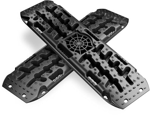 WilTec Placas de Arena par 1063 x 298 x 66 mm hasta 10 t, Juego de 2 Tablas de recuperación Antideslizantes para autocaravanas, Ayuda de tracción en Arena Barro Nieve y emergencias Offroad