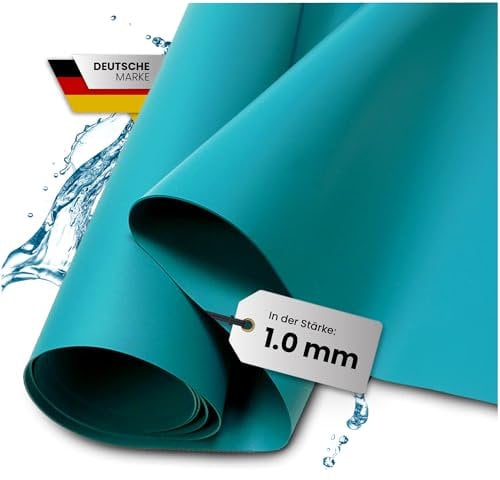 TeichVision - Premium PVC Teichfolie türkisblau - Stärke 1 mm - 2 m x 2 m/PVC Folie türkisblau geeignet für Teiche, Biotope, Naturschwimmbäder