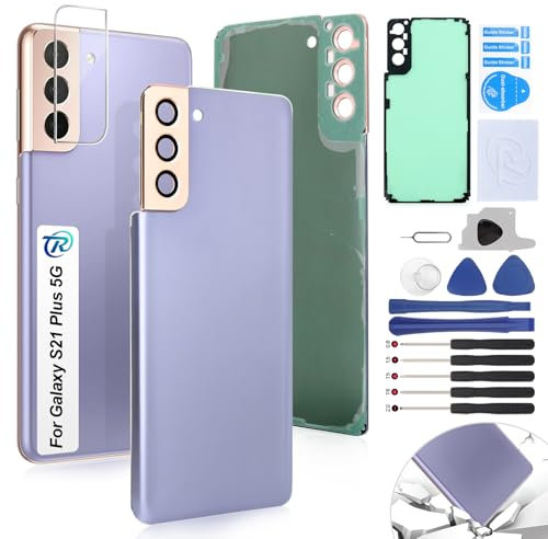 RongZy Coques Arrière pour Galaxy S21 Plus 5G Batterie Couvercle Remplacement pour Samsung Galaxy S21 Plus 5G Cache Batterie pour Téléphone de Remplacement(Violet)