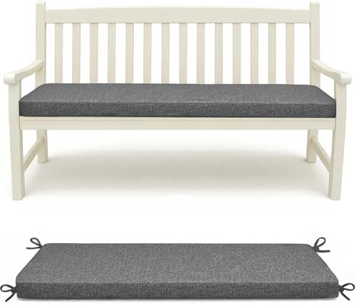 HAND Cuscino per Panca 120x40 cm - Interno ed Esterno - Seduta Imbottita, Morbida e Resistente - Per Giardino, Patio, Cucina - Prodotto in Italia (Antracite)