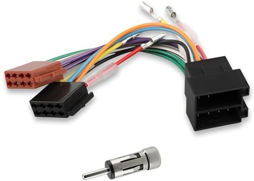 Autoradio Adapter, Autoradio Radioadapter 16 Pin ISO auf ISO Verlängerung + DIN Antennenadapter Verlängerung Radio Adapter Stecker Kompatibel Opel VW Fiat Mercedes Renault