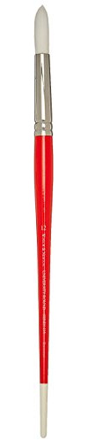 Winsor & Newton Series 235 Size 12 University Long Handled Round Brush | White Tips, Synthetic, Multi-Purpose Brushes, For Fluid Oils, Watercolors, and Acrylics, Distinctive Red Handles,