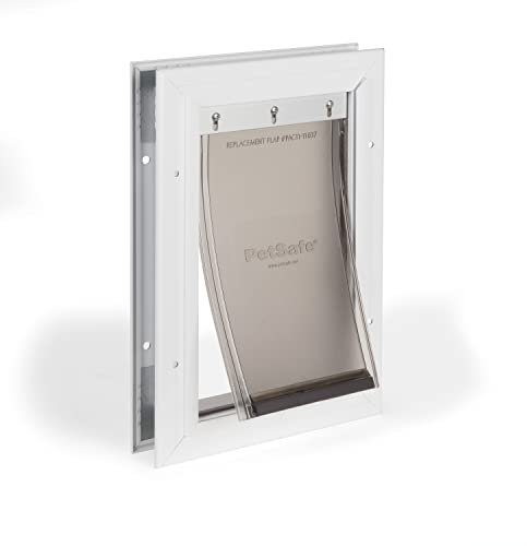PetSafe Freedom - Puerta de Aluminio para Mascotas para Perros y Gatos, pequeña, Blanca, Solapa de Vinilo Tintada