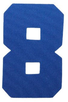 alles-meine.de GmbH Bügelbild amerikanische Zahl blau 10,1 cm hoch - Zahl 8 - Aufnäher Applikation blau