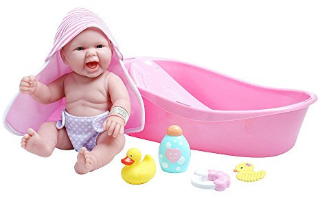 JC Toys 18570 - Puppe Newborn+Bad, 36 cm