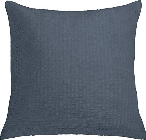 Erwin Müller Kuschelkissenbezug Edel-Seersucker Uni Serie Wertingen - für die warme Jahreszeit, temperaturausgleichend, pflegeleicht, mit Reißverschluss - anthrazit Größe 40x40 cm