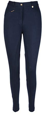 Avon Equine Childrens Riding Jodhpurs BOY/Girls Soft Stretchy Junior Child Equine JODS (Navy, 24(Age 9-10 Years))