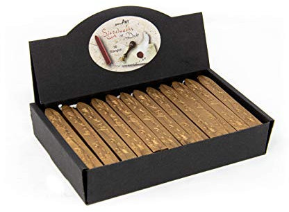 gravurART - Siegelwachs mit Docht - 36 Stangen- Farbe Gold