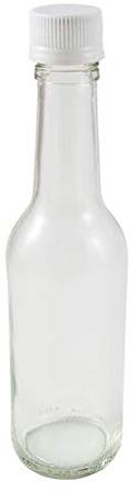 Wares of Knutsford 36 x 250ml Small Clear Glass Bottles with White Caps - Ideal for Mineral Water, Cordials & Juices etc.
