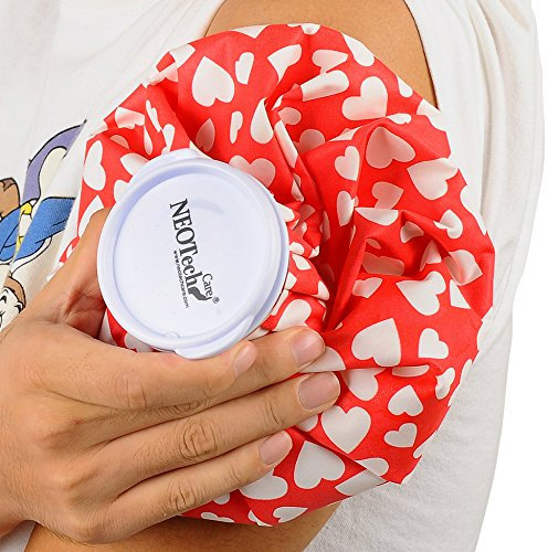 NEOtech Care Eisbeutel - Kühlbeutel mit Schraubdeckel - wiederverwendbarer, nachfüllbarer Beutel - Herzen - 20 cm
