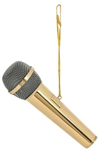 Broadway Gifts Gold Microphone Tree Ornament