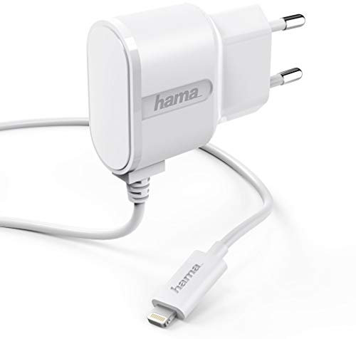Hama Ladegerät Lightning 1 A/5 V (Stromversorgung für Apple iPhone iPod, Ladegerät Apple MFI zertifiziert, Kabel 1 m), Weiß