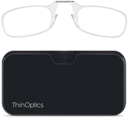 ThinOptics Occhiali da lettura con custodia universale, Graduazione di 1.00 resistenza, montatura trasparente