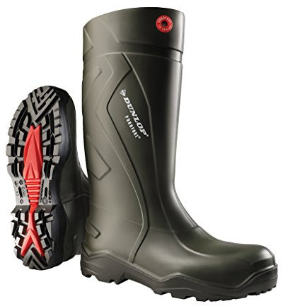 DUNLOP Protective Footwear, D760933, Purofort+ Full Safety, Verde Scuro/Rosso, Taglia 42 EU