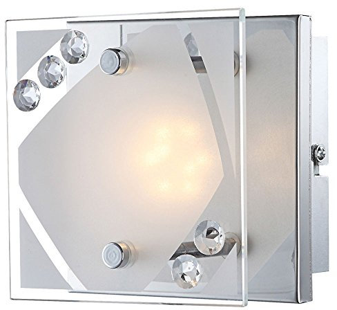 LED 4 Watt Wand Leuchte Strahler Beleuchtung Glas satiniert Kristalle Globo 41713-1