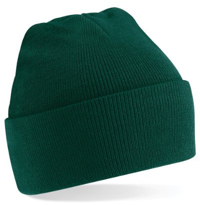 Beechfield - B45 Bottle Green Classic Cuffed Beanie Hat - Unisex Winter Hat, Classic Knit and One Size Beenie Hat - Double Layer - Made of Cotton