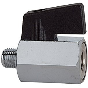 Riegler 103346 Mini-Kugelhahn, glatte Oberfläche Messing vernickelt G1/2IT/ET DN10