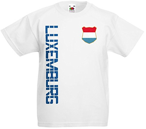 Luxemburg Kinder-Shirt Name Nummer Trikot EM-2021 Weiß 164
