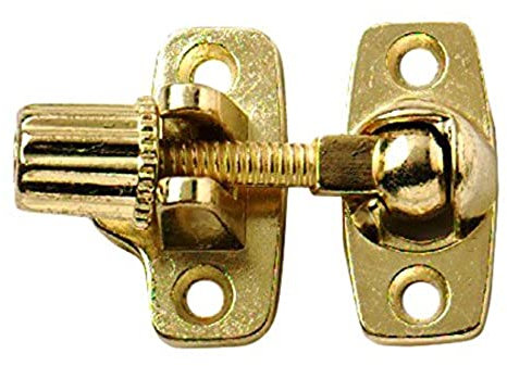 Merriway BH04792 (2 Pcs) EB Brass Plated Brighton Style Screw Down Sash Window Lock Fastener - Pack of 2 Pieces