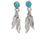 Indianerschmuck Ohrringe mit Türkis und Silberfedern Westernschmuck Native American Navajo