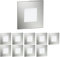 ledscom.de 10 LED luz de escalera/plafón empotrado FEX para interiores y exteriores, angular, acero inoxidable, 85 x 85mm, blanco frío