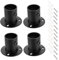 OwnMy 4 Packs Stainless Steel Pole Sockets Flange Rod Holder, Wall Mount Pipe Bracket with Screws for Closet Wardrobe Shower Curtain Rod (Fit 25mm / 1'') (Black)