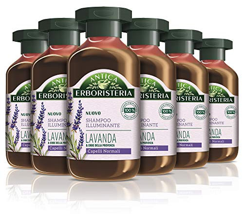 Antica Erboristeria Shampoo Illuminante Lavanda e Erbe della Provenza, Shampoo per Capelli Normali, con Ingredienti Naturali, 6 pezzi x 250 ml