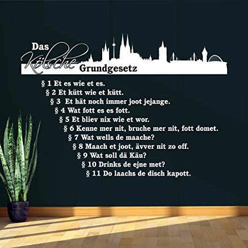 Wandtattoo Kölsche Grundgesetz mit Köln Skyline 210 x 145 cm | WT-0074