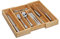 Relaxdays Besteckkasten, ausziehbar, Bambus Schubladeneinsatz hoch, 6,5x38x35,5 cm, Besteckeinsatz für Schubladen, Natur