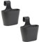 Gariella 2X Blumenkasten oval 2,8 Liter Balkon Übertopf Pflanzkasten Blumentopf zum Hängen mit 1. Bügel und Wasserspeicher Anthrazit