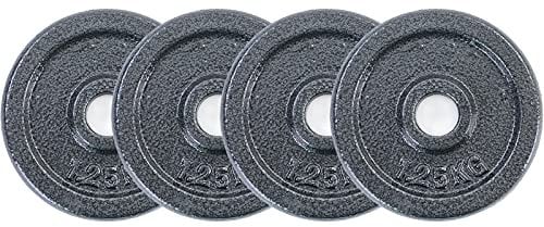 RAMROXX 5 kg Hantelscheiben Set 4x1,25 kg Gusseisen Hantel Gewicht versiegelt 28mm