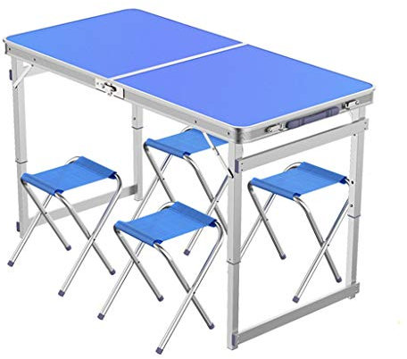 PIAOLING Tragbarer Klapptisch für den Außenbereich Koffer Tisch 1,2 Meter Outdoor Klapptisch und Stühle Set Tragbarer Tisch HomeHeavy Esstisch Picknick-Camp-Tische (Color : A)