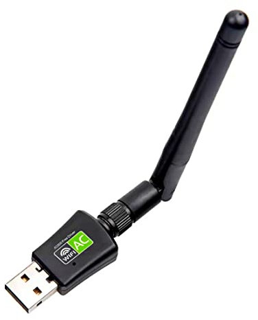 Clé WiFi USB Antenne Adaptateur - Mini Cle WiFi Puissante Récepteur AC 600Mbps Dual Band 2.4G 5GHz, Clé WiFi pour PC de Bureau, Ordinateur Portable, Realtek supporte Windows sans Driver avec Antenne