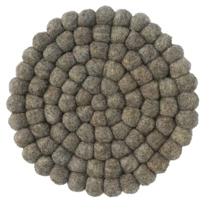 Ezhippie 20 cm Wolltopf mit Hitzebeständigkeit, handgefertigter Rutschfester Pfannenhalter aus Nepal, Untersetzer für Küche, Töpfe und Pfannen schützen Tische und Arbeitsplatten, Rund-1