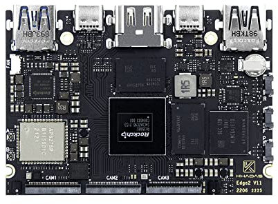 Khadas Mini ARM PC Desktop Computer RK3588S SoC 8-Core CPU und 4-Core GPU, 6 Tops NPU, kleiner tragbarer kompakter Desktop-Computer, 16 GB RAM + 64 GB 8K HD Display & Decoder, 4K UI & Wi-Fi 6, BT 5.0