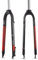 BOLANY Fourche VTT en Alliage D'Aluminium 1-1/8Tube Droit sans Filetage Fourche Avant de Superlight 26/27.5/29Pouces Frein À Disque Rigide Vélo en Accessoires De Vélo (Noir et Rouge, 26/27.5Pouces)