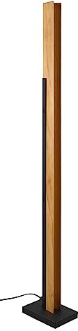 Trio Leuchten LED Stehleuchte Kerala 441610132, Metall Schwarz matt, Holz naturbelassen, inkl. 16 Watt LED, Switch Dimmer