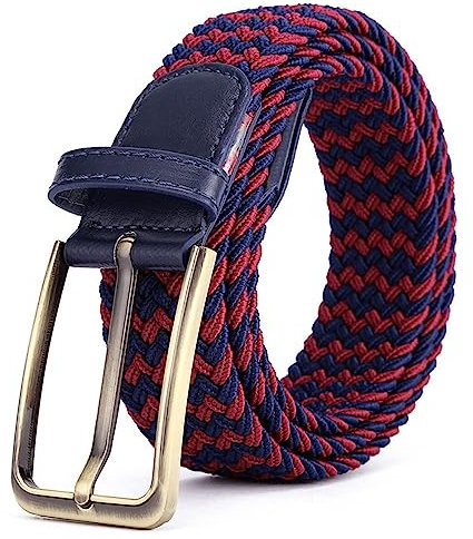 BOZEVON Elastischer Geflochtener Gürtel - Mehrfarbiger Elastischer Gürtel Flechtgürtel Stretchgürtel Business Lässiger Gürtel Breit 3,5 cm für Unisex-Herren und Damen