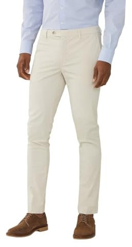Hackett London Herren-Fensterpane-Hose aus Leinen, Beige (Strand), 38W/28L