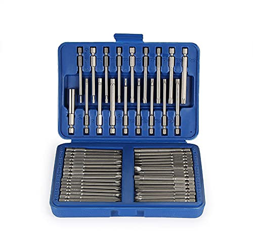 Lot de 50 embouts de tournevis magnétiques - Longue tige hexagonale - Pour tournevis Torx - T8, T10, T15, T20, T25, T27, T30, T40