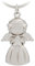 Porte-clés ange gardien porte-bonheur avec pendentif en forme d'ange avec cœur pour examens ou voiture, convient comme cadeau pour femme, petite amie, collègues, （1415 Silber