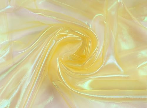 Duories Organzastoff zum Nähen Meterware, 200cm x 150cm Bunte Glitzer Organza Tüllstoff Tüll Dekostoff zum DIY Basteln Bekleidung Tüllrock Gardine Schals Vorhänge Tischdecken Hochzeit Party Deko,Gold